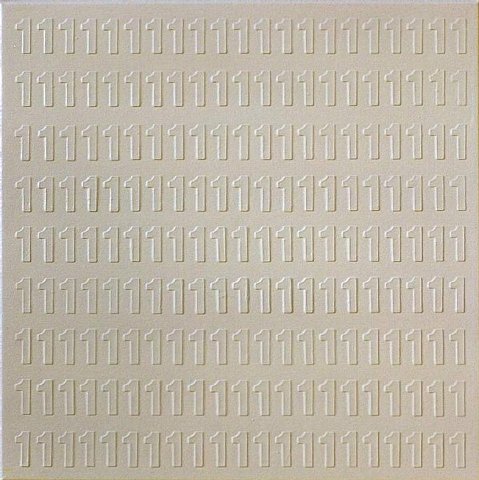 Numerische Reihen, 2002, Öl a. Lnwd, 50x50 cm