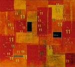 Numerisches Feld, 1995, Öl a. Lnwd, 125x140cm