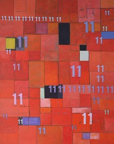 Numerisches Feld, 1996, Öl auf Leinwand, 160x127cm